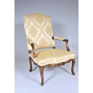 Stamped Cresson Laine - Rare Regency Armchair With Flat Backrest - Early 18th Century