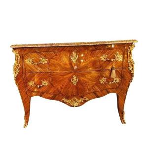  - REMISE de 25\% - Estampillée P Roussel - Belle Commode Galbée Sur 3 Faces  