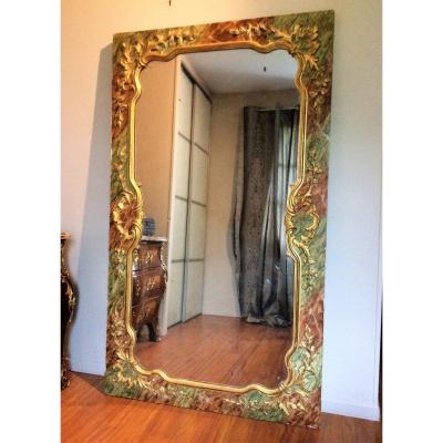  Remise 25\% jusqu'au 03.11 - Miroir De Boiserie En Bois Sculpté Et Doré - Début XIXème 