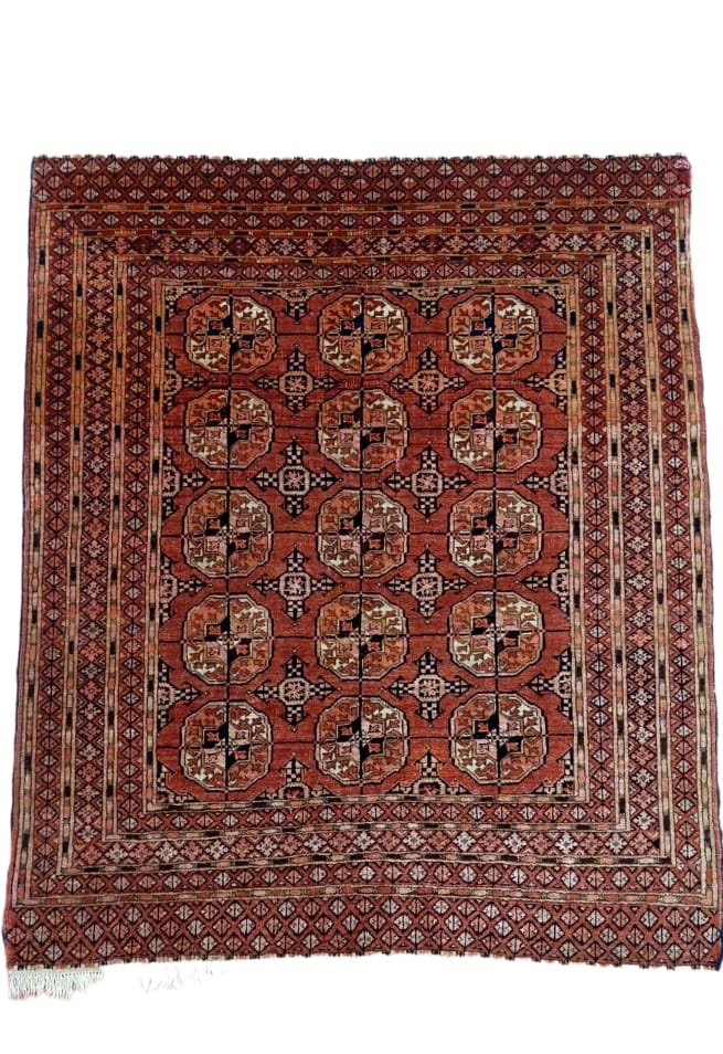 Antique Turkmen Handmade Tekke Rug