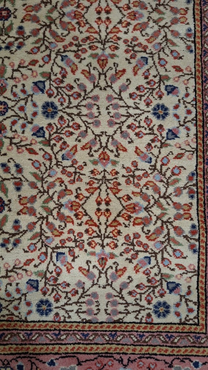 Old Hand-knotted Tunisian Rug, Sarouk Design-photo-1