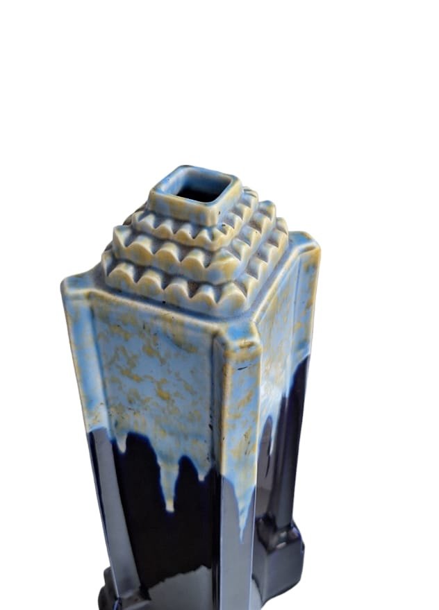 Majolica Vase, Art Deco Period-photo-3