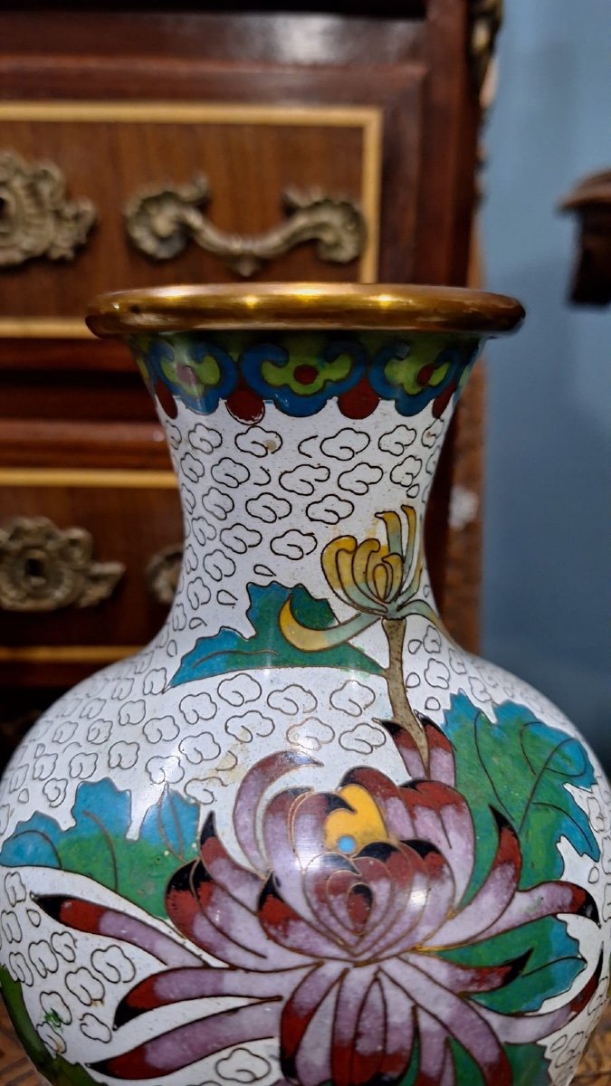 Une Paire De Vases Cloisonnés Chinois-photo-4