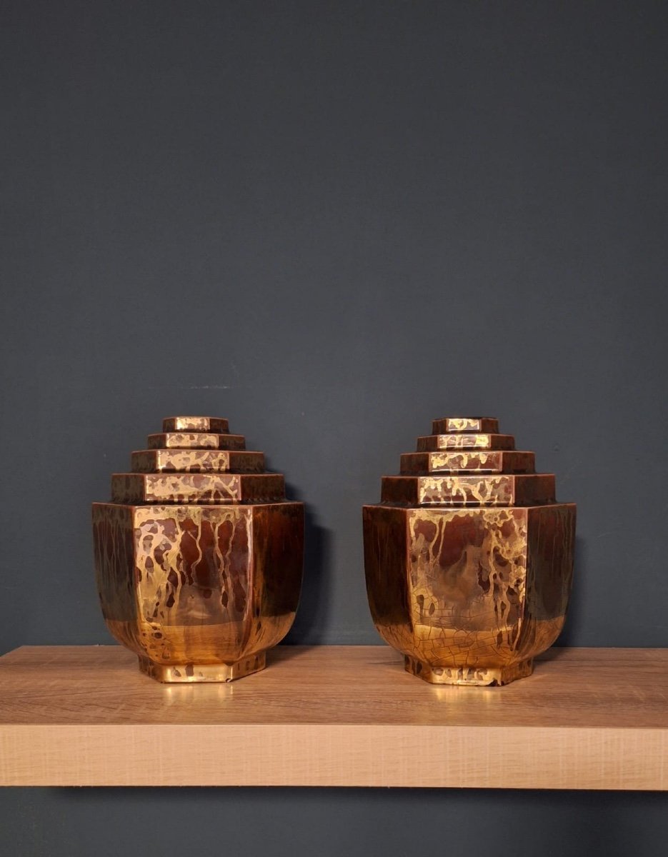 A Pair Of Art Deco Vases By Paul Millet Sèvres, 20th Century