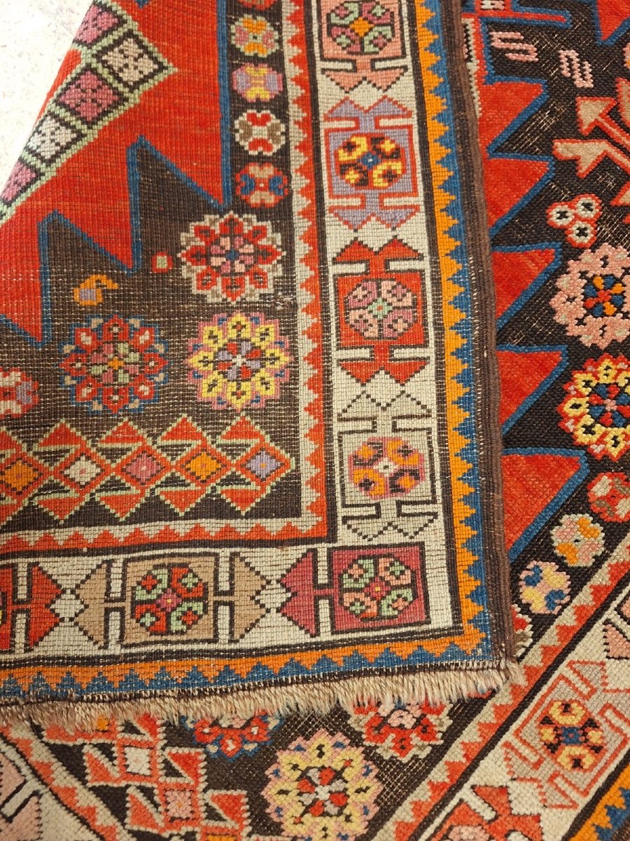 Antique Caucasian Hand Knotted Karabakh Rug-photo-4