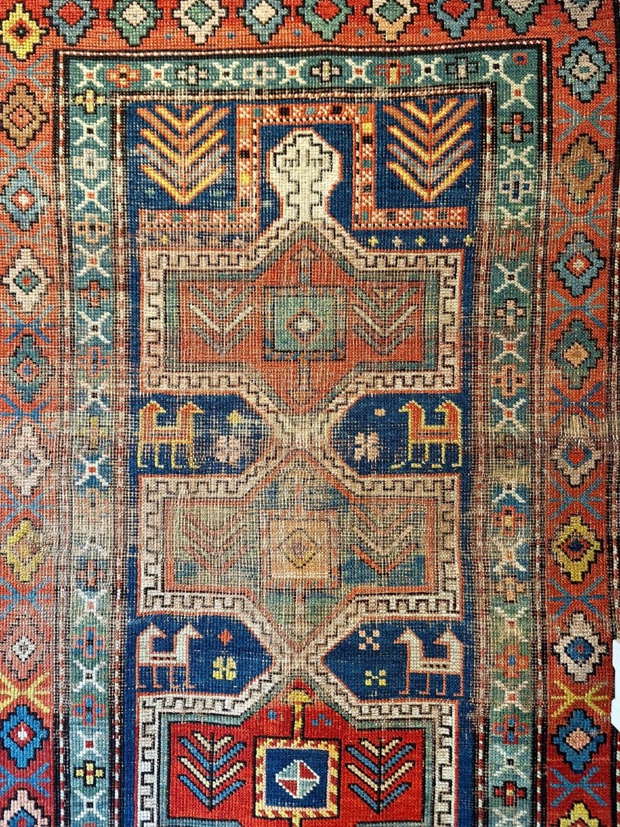 Antique Handmade Caucasian Kazak Rug-photo-2