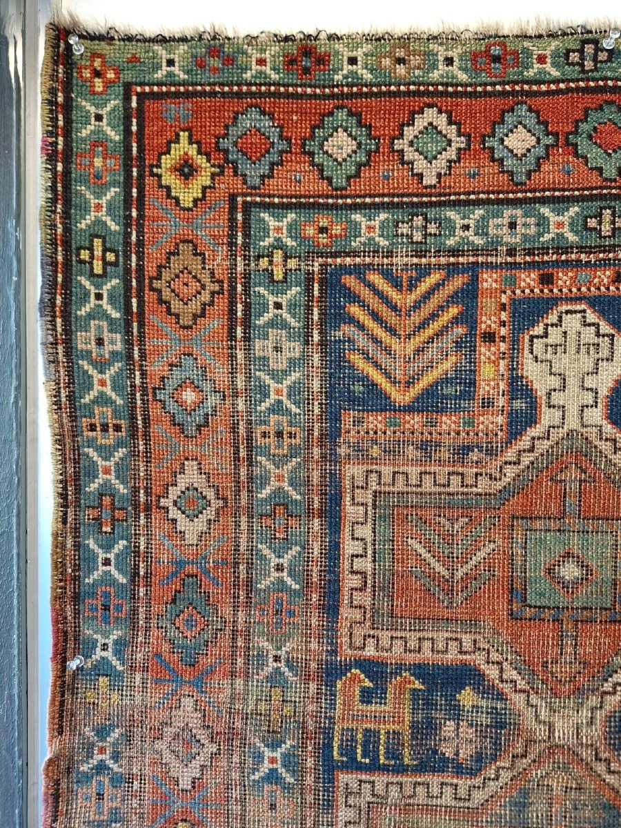 Antique Handmade Caucasian Kazak Rug-photo-5