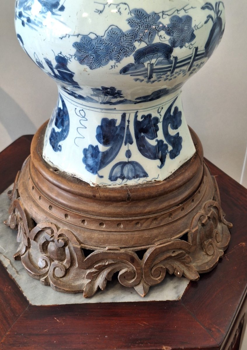 Le Vase De Delft Avec Bougeoir En Bois-photo-3