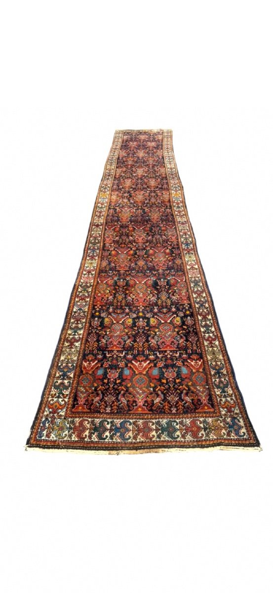 Très grand tapis fait main Malayer, 19ème siècle-photo-2