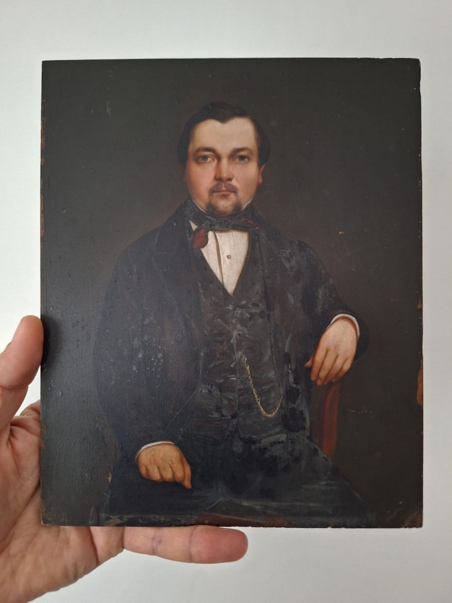 Paire De Portraits Antiques par Paul Haesaert, 1856-photo-4