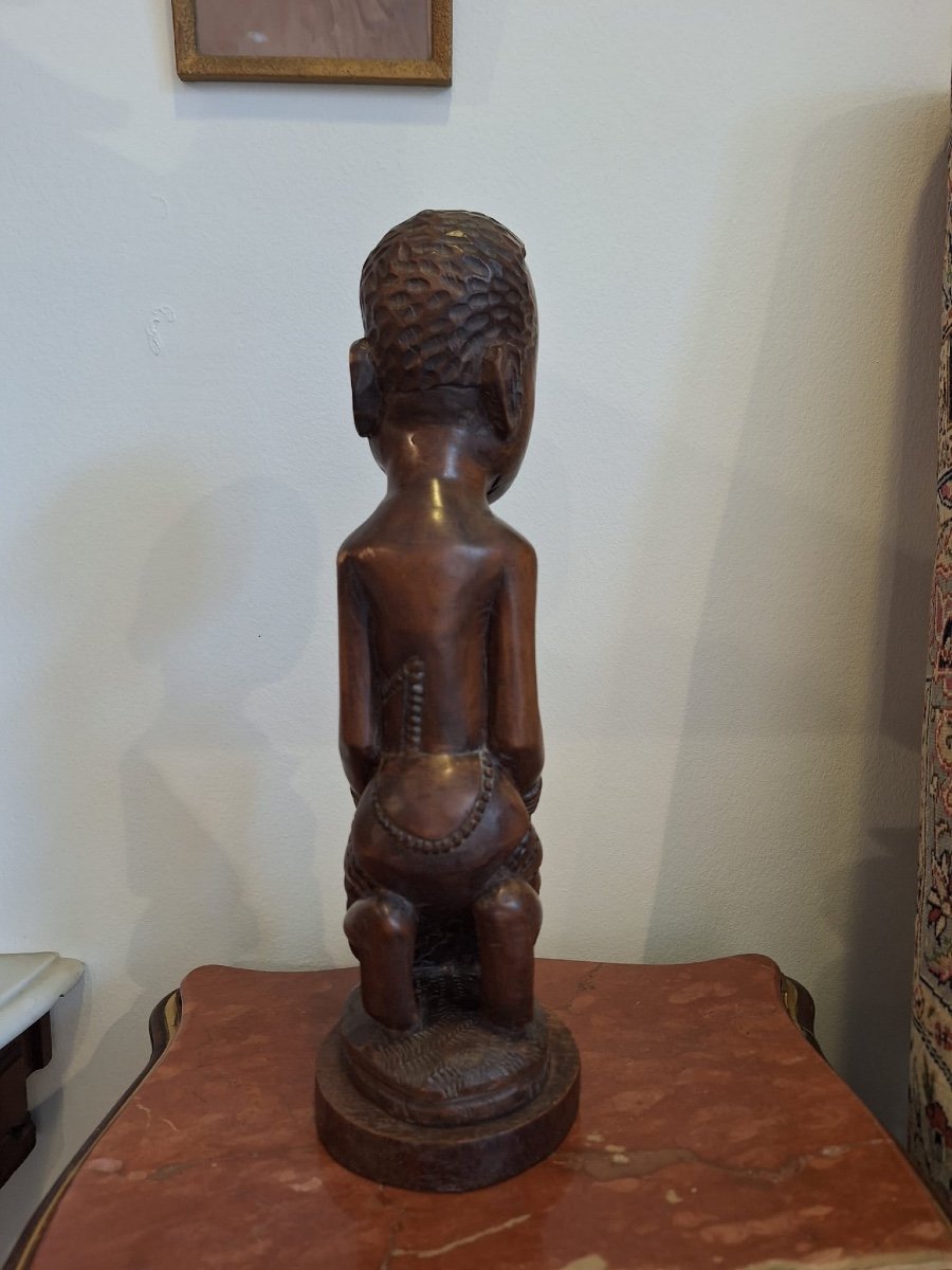 African Wooden Statue, 20th Century-photo-4