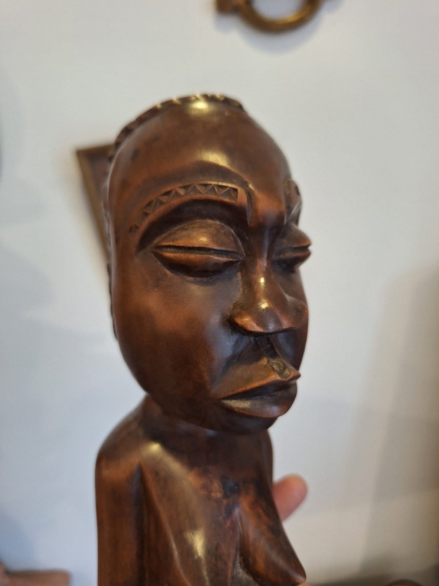 African Wooden Statue, 20th Century-photo-5