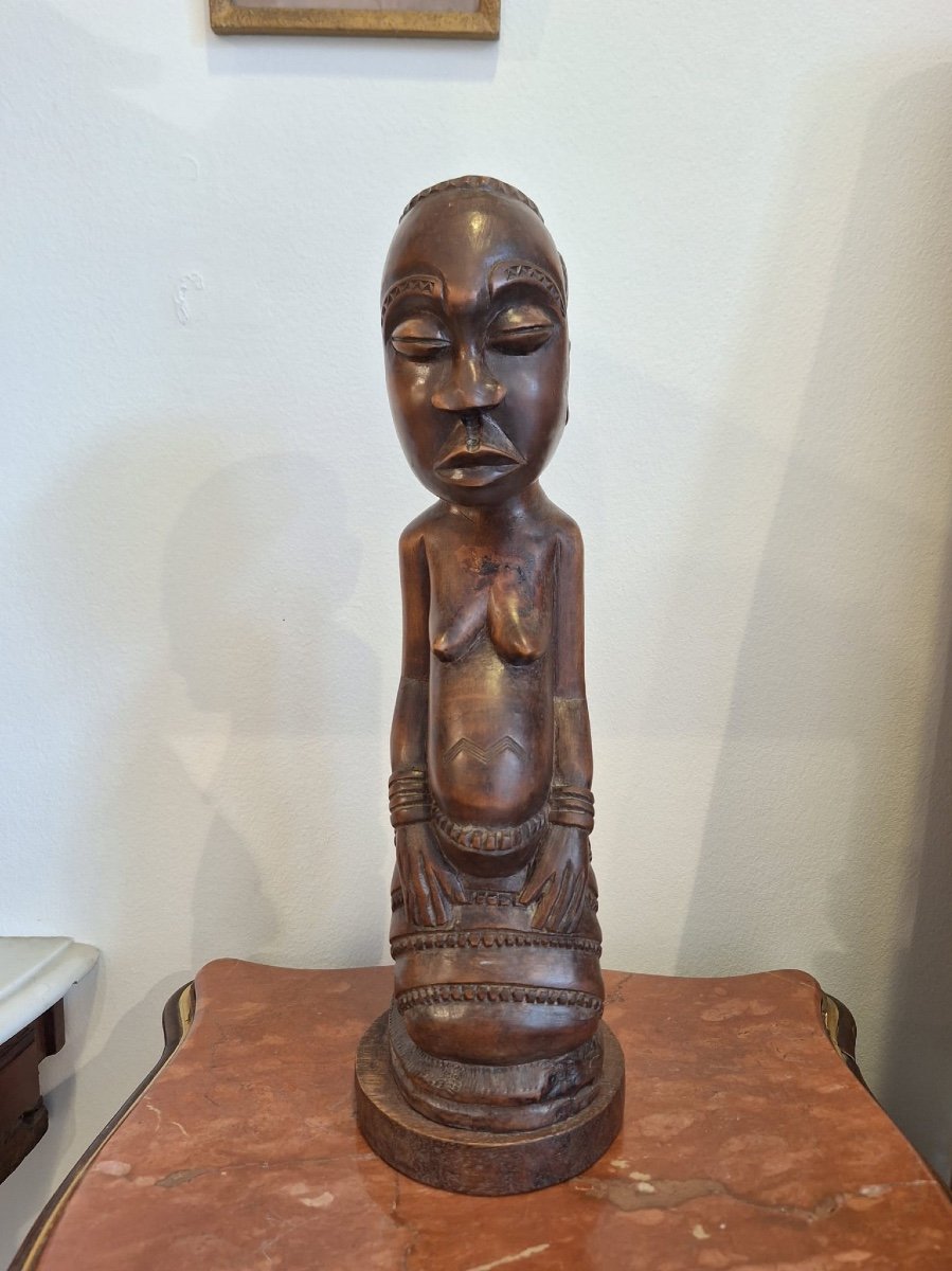 African Wooden Statue, 20th Century