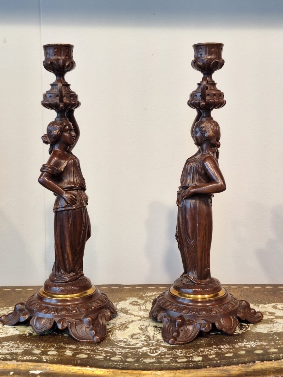 A Pair Of Antique Candlesticks-photo-3