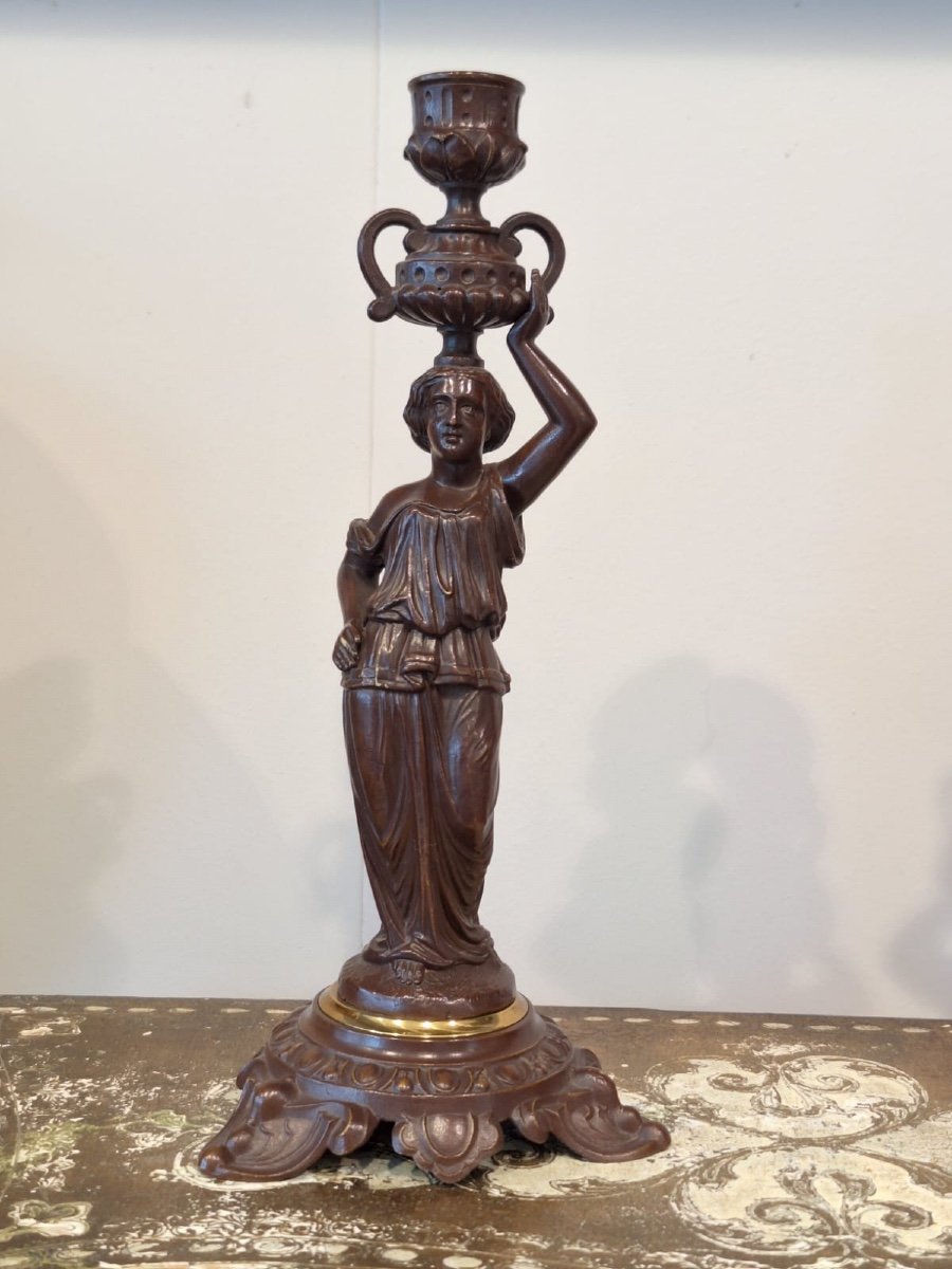 A Pair Of Antique Candlesticks-photo-5