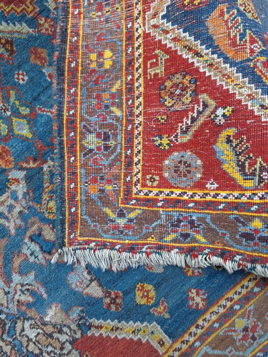 Antique Handmade Qashqai Kashkuli Rug-photo-4