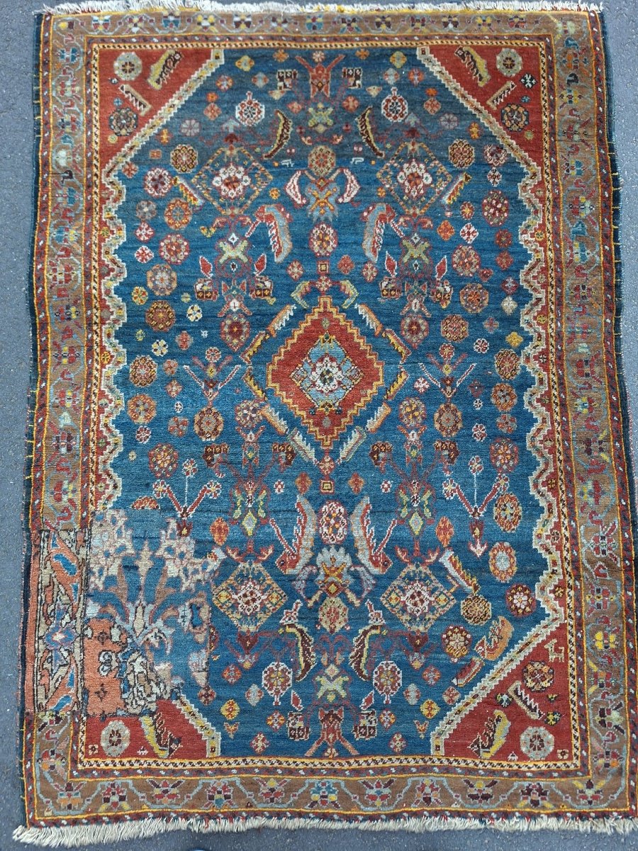 Antique Handmade Qashqai Kashkuli Rug-photo-2