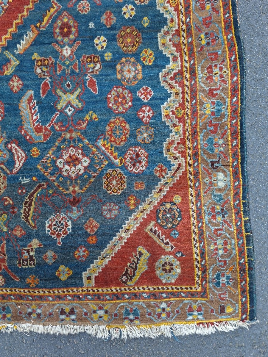 Antique Handmade Qashqai Kashkuli Rug-photo-3