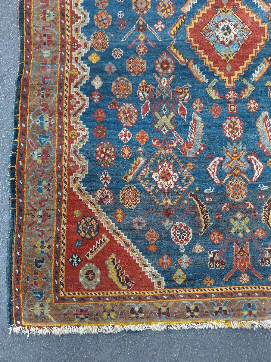 Antique Handmade Qashqai Kashkuli Rug-photo-5