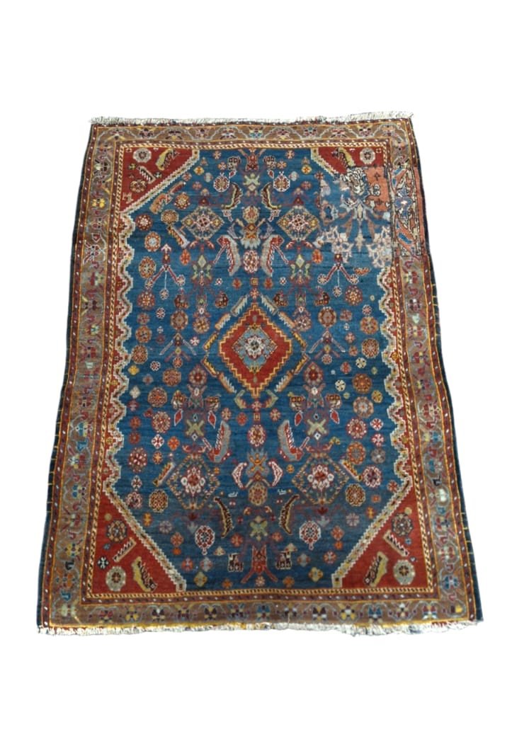 Antique Handmade Qashqai Kashkuli Rug