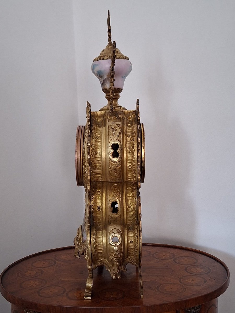 Antique Bronze And Sèvres Porcelain Clock-photo-3