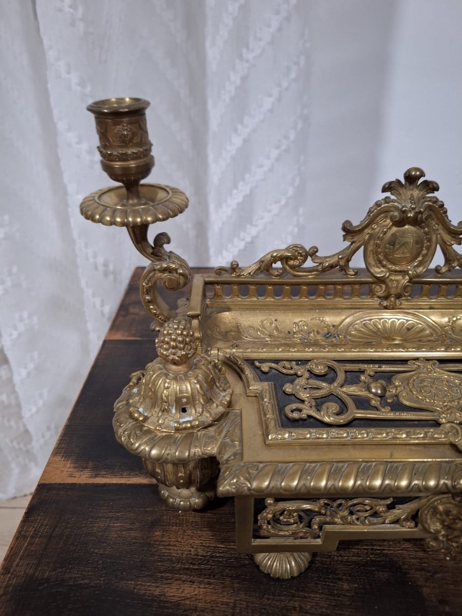 Antique Bronze Inkwell From The Château De Robersart, Town Of Wambrechies-photo-3