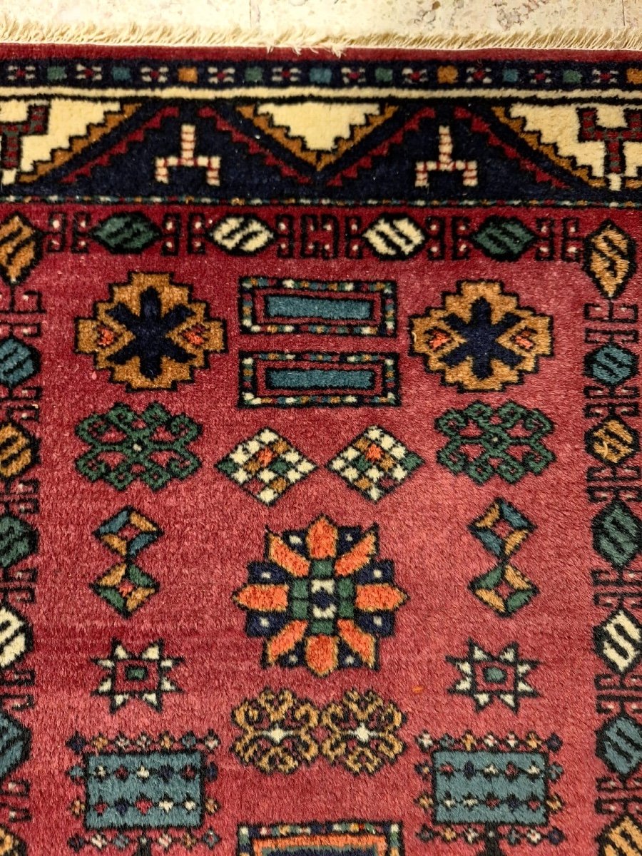 Vintage Caucasian Hand Knotted Kazak Rug-photo-2