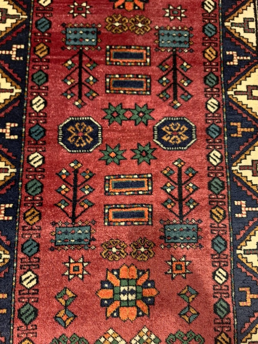 Vintage Caucasian Hand Knotted Kazak Rug-photo-1