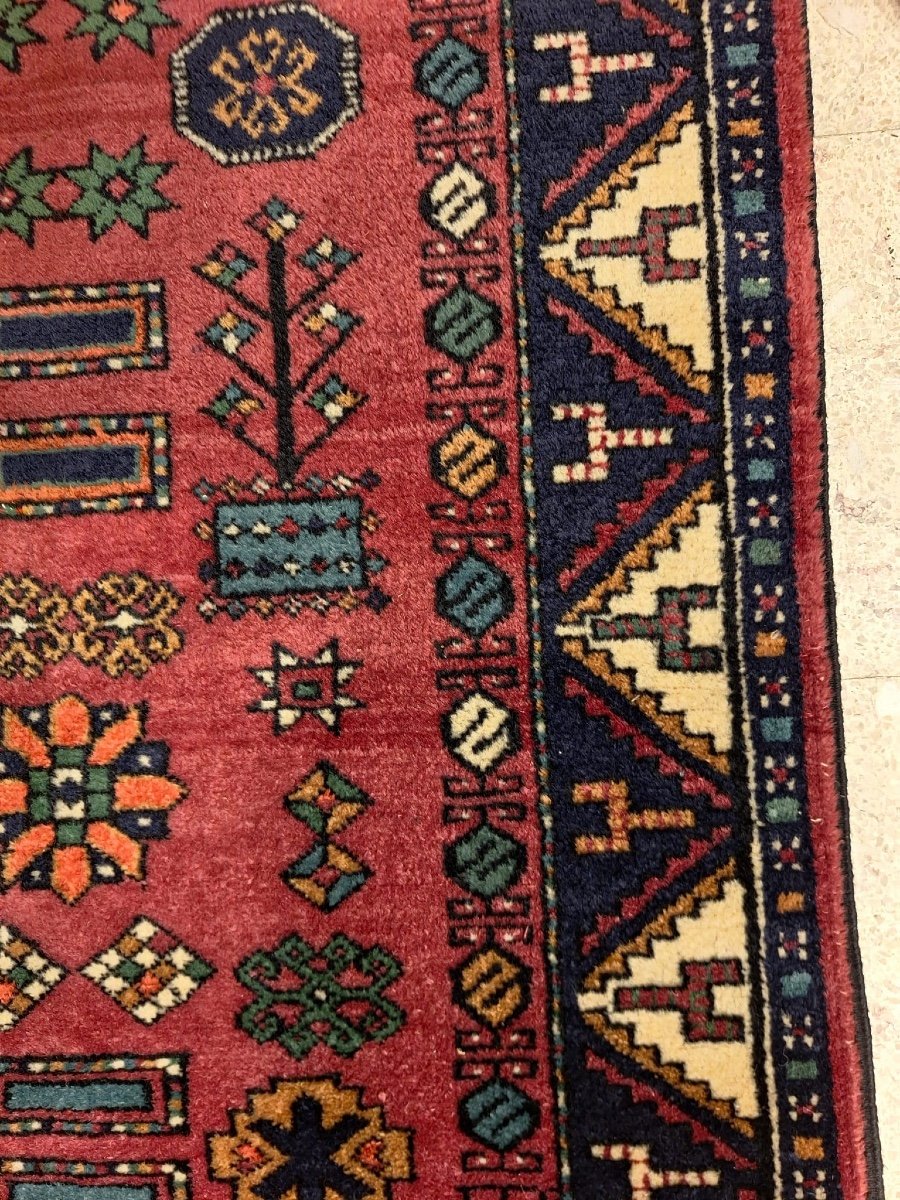 Vintage Caucasian Hand Knotted Kazak Rug-photo-2