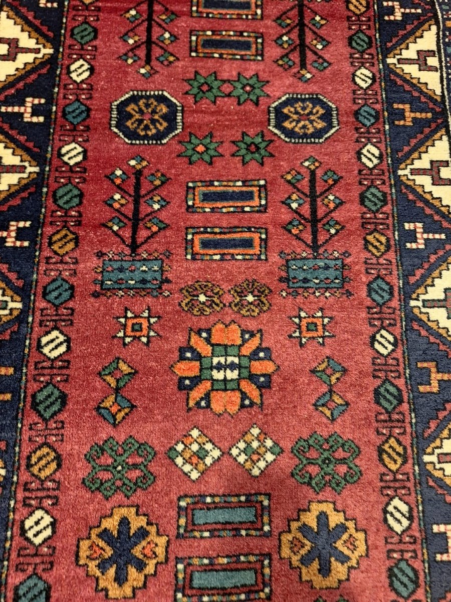 Vintage Caucasian Hand Knotted Kazak Rug-photo-6