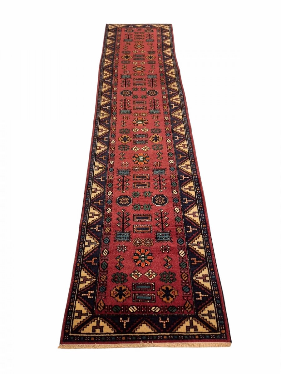 Vintage Caucasian Hand Knotted Kazak Rug