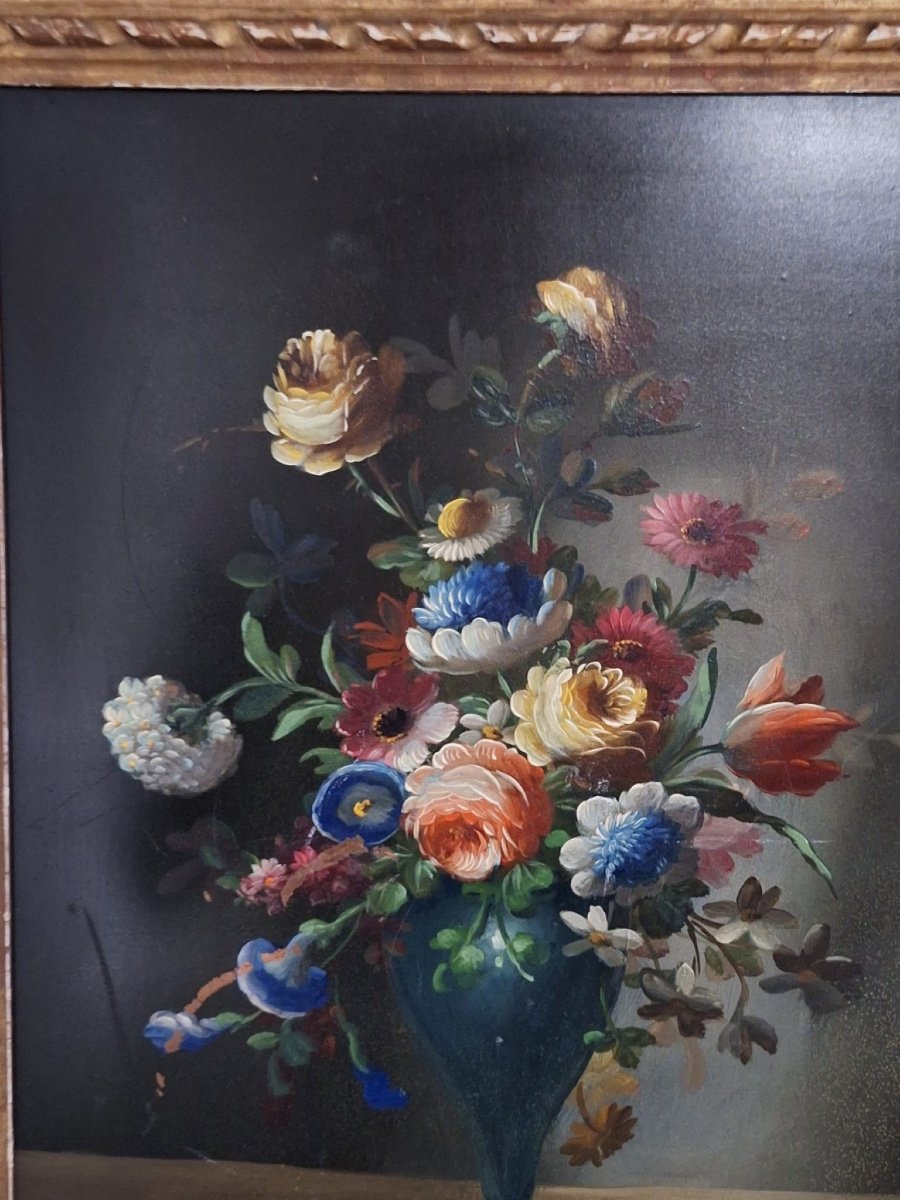 Peinture Ancienne De Fleurs-photo-2