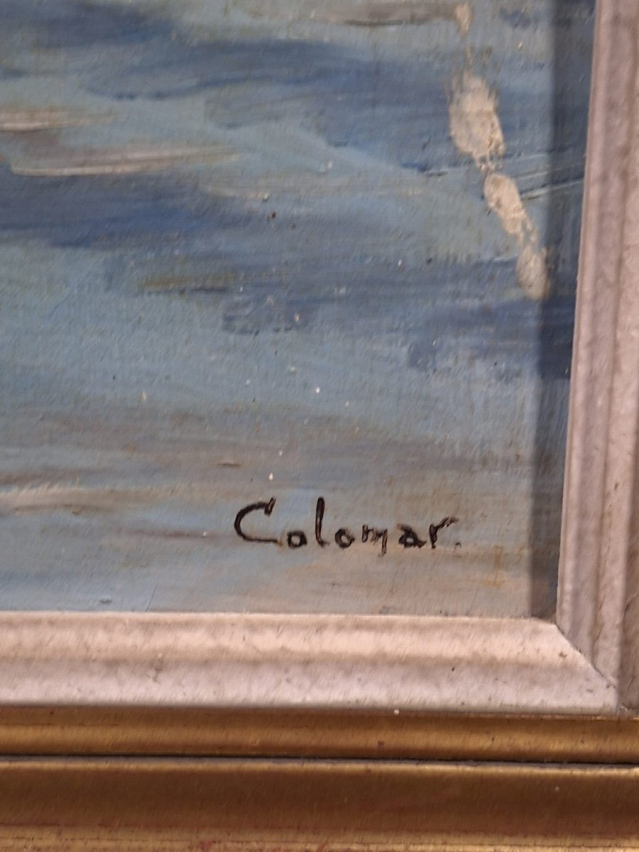 Old Painting Signed Colomar-photo-2