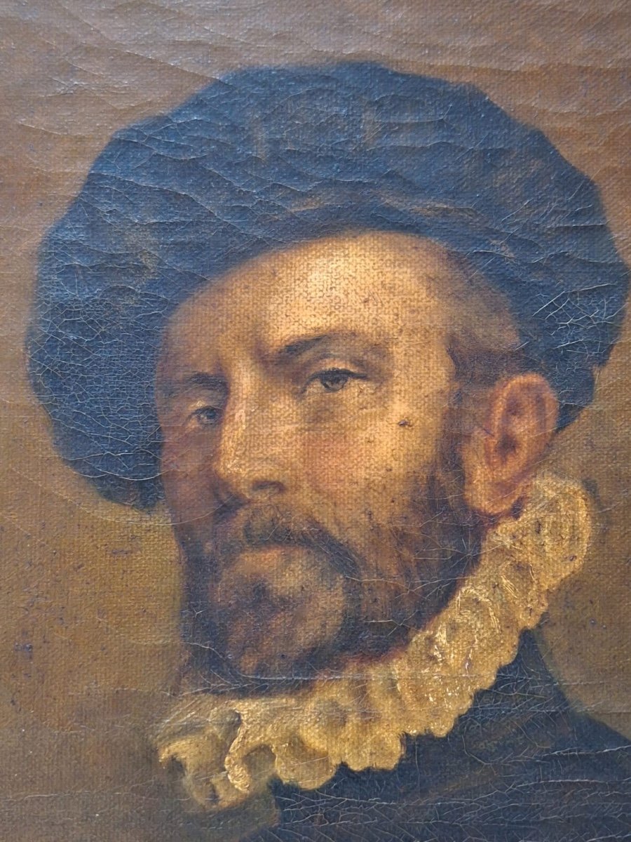 Antique Painting After Giovanni Battista Moroni, 1529-1578-photo-3