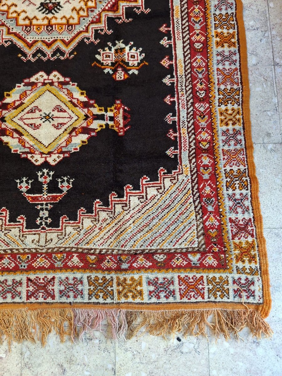 Tapis Marocain Vintage De La Tribu Du Haut Atlas-photo-5