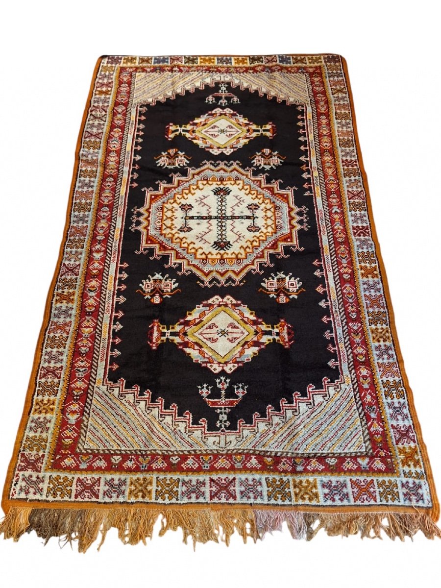 Tapis Marocain Vintage De La Tribu Du Haut Atlas