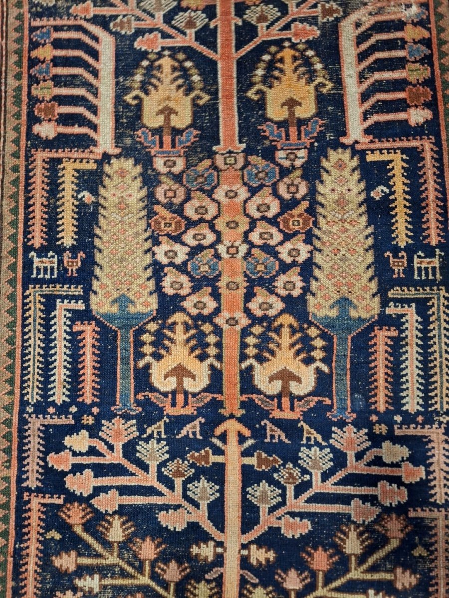 Antique Hand Knotted Rug "tree Of Life" Design Bakhtiari De Luri-photo-1