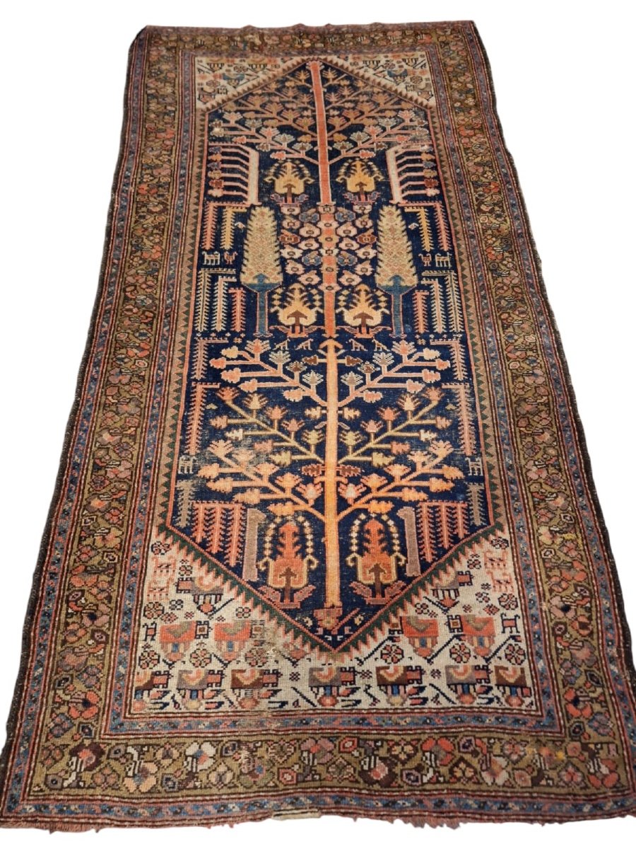 Antique Hand Knotted Rug "tree Of Life" Design Bakhtiari De Luri