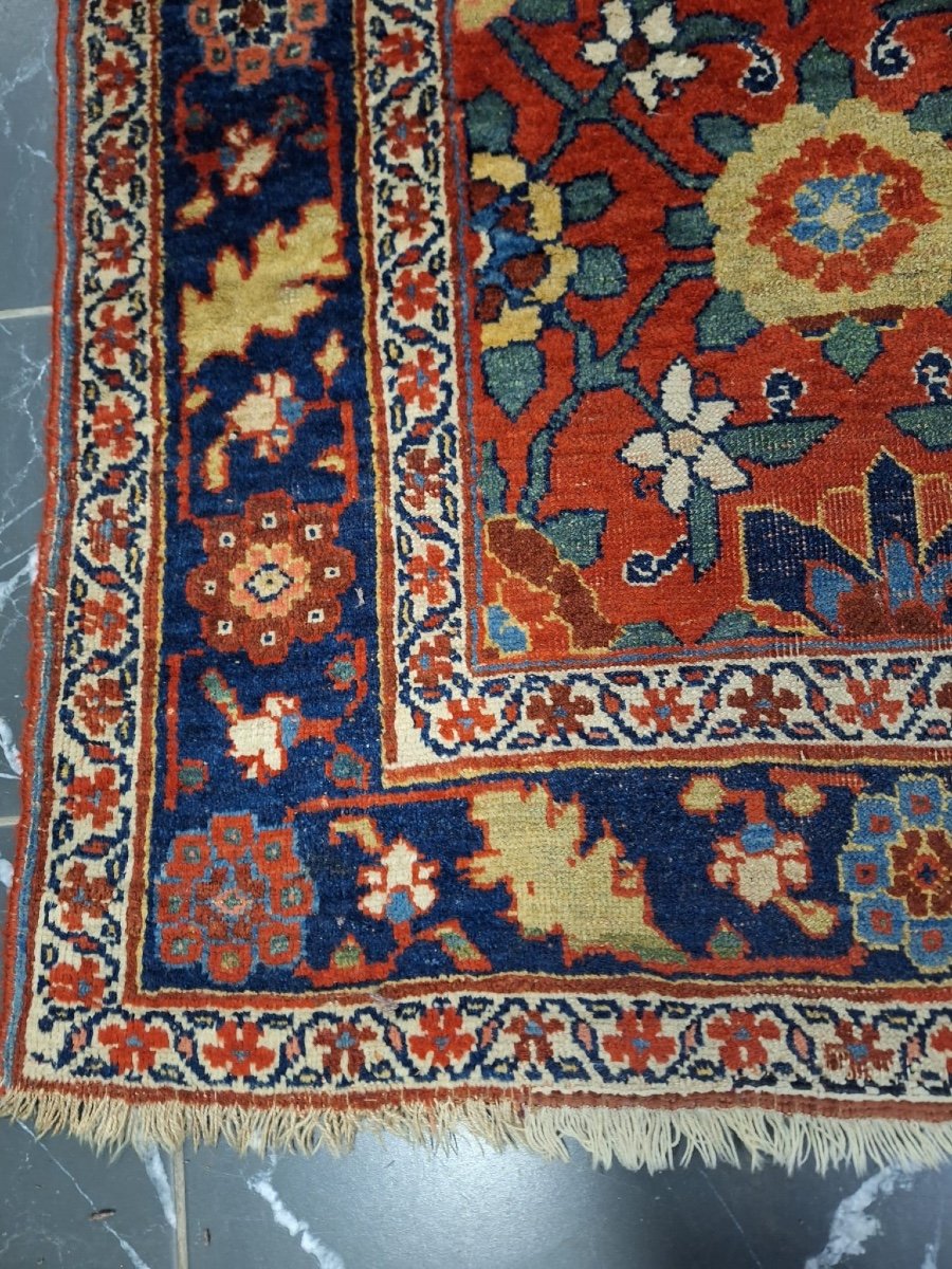 Tapis Iranien Ancien Noué à La Main Bidjar-photo-1