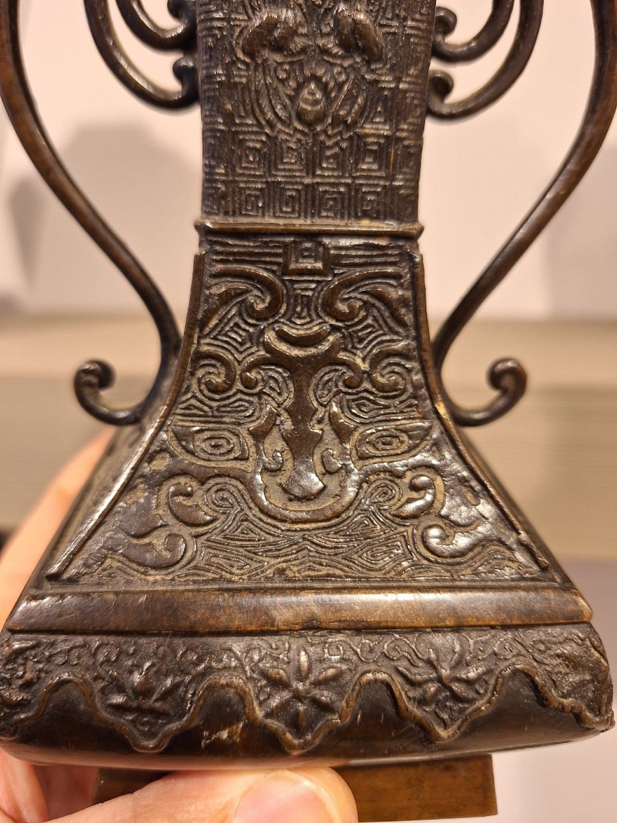 Japanese Bronze Vase, Meiji Period-photo-5