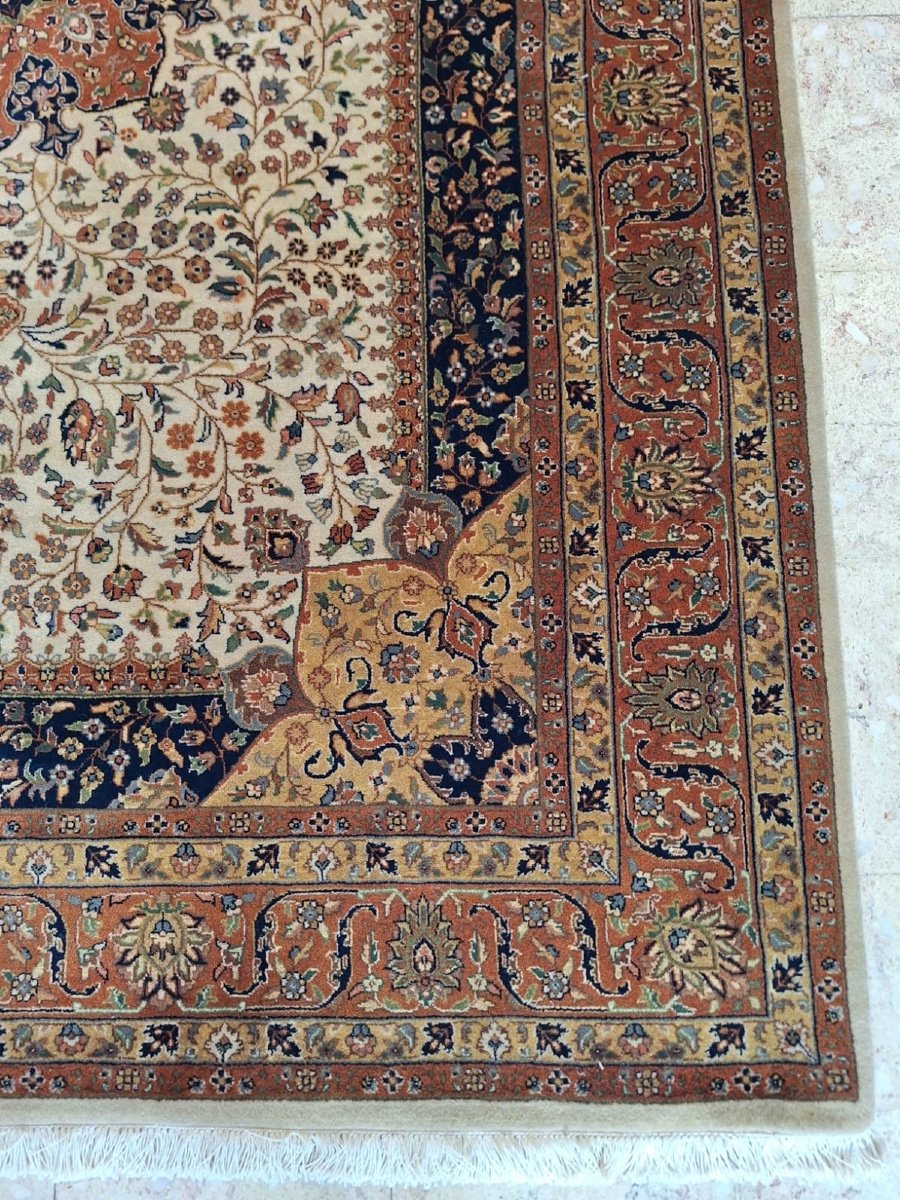 Tapis Noué à La Main à Tabriz, Inde-photo-2