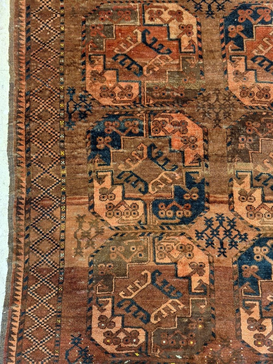 Antique Hand Knotted Ersari Rug, Afghanistan-photo-3