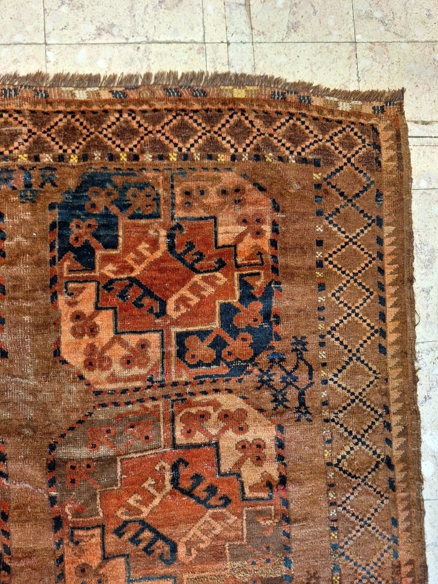 Antique Hand Knotted Ersari Rug, Afghanistan-photo-1