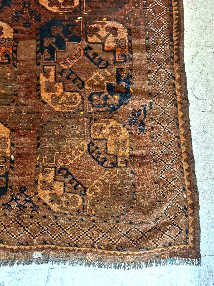 Antique Hand Knotted Ersari Rug, Afghanistan-photo-2