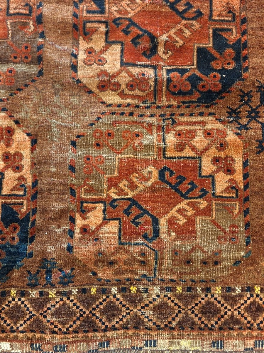 Antique Hand Knotted Ersari Rug, Afghanistan-photo-4