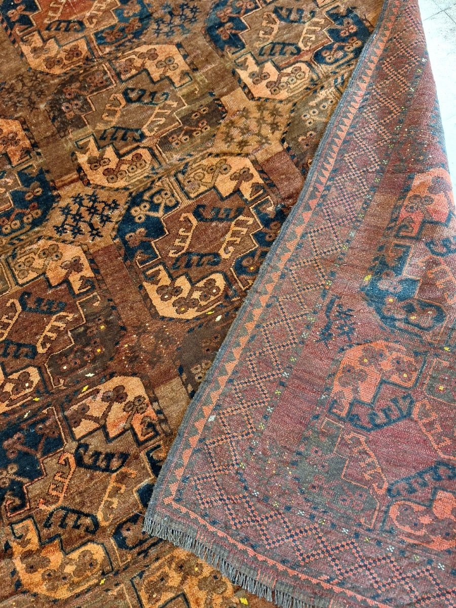 Antique Hand Knotted Ersari Rug, Afghanistan-photo-6