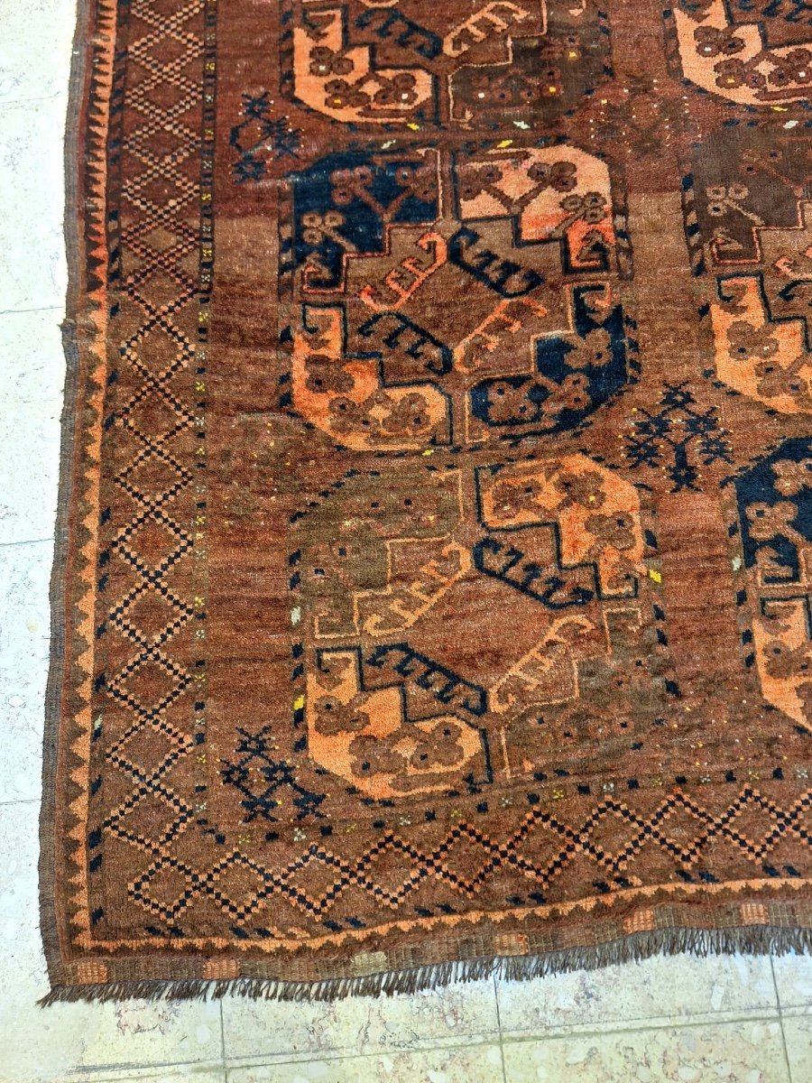 Antique Hand Knotted Ersari Rug, Afghanistan-photo-7