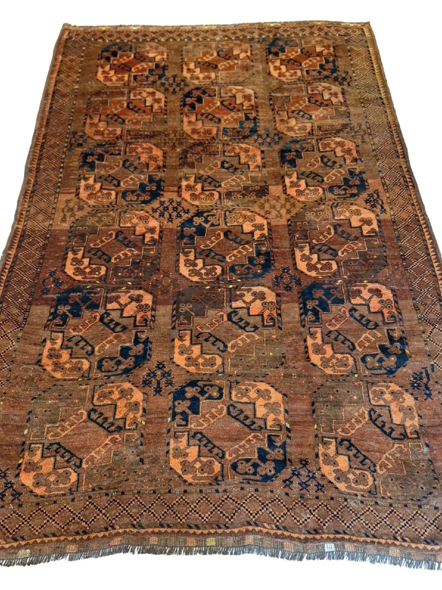 Antique Hand Knotted Ersari Rug, Afghanistan