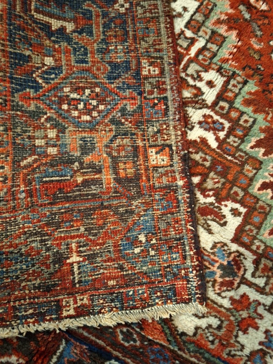 Vintage Hand Knotted Heriz Rug, Iran -photo-3