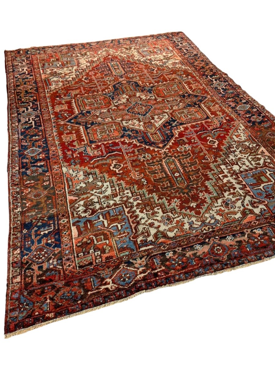 Vintage Hand Knotted Heriz Rug, Iran -photo-1